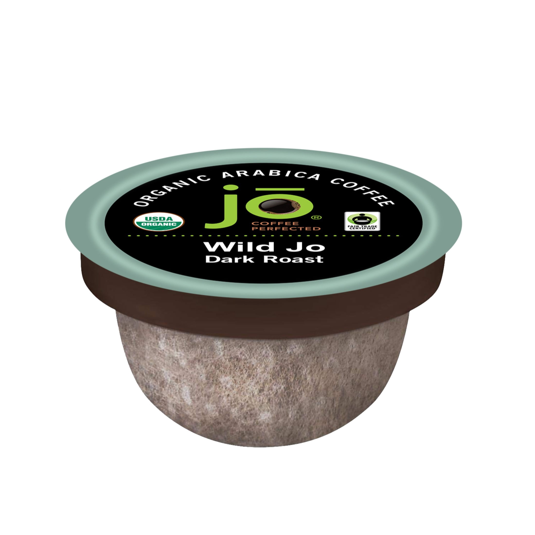WILD JO: 24 Organic Dark French Roast Compostable Coffee Pods for Keurig K-Cup Compatible Brewers, Bold Strong Rich Wicked Good, Fair Trade Certified Gluten Free (2-Pack)