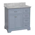 thumbnail image 5 of Aria 36" Bathroom Vanity with Powder Blue Cabinet and Carrara Marble Top, 5 of 6
