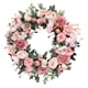 thumbnail image 1 of Corona de flores artificiales de 18 pulgadas, guirnalda de rosas y peonías, decorativa para colgar en la pared., 1 of 8