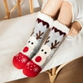 thumbnail image 2 of Christmas Socks Casual Non Winter Warm Thickened Mid Calf Socks Soft Cozy Fuzzy Lined Home Comfortable Womens Crew Socks Grey, 2 of 6
