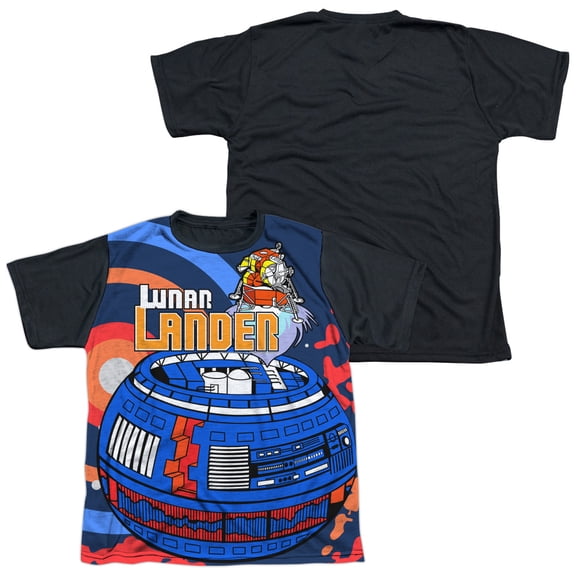 Atari Lunar Landing Game Landing Capsule Big Boys Youth Black Back T-Shirt Tee