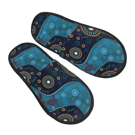 

Kdxio Bohemian Turtle Pattern Slippers for Women Memory Foam Fuzzy House Slippers Bedroom Non-slip Warm Womens Slippers