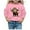 Pink, variant on lnmuld Hoodies for Teens Solid Color Girls' Autumn and Winter Cute Cow Print Round Neck Long Sleeve Casual Hoodless Sweatshirt Size:5-6 Years
