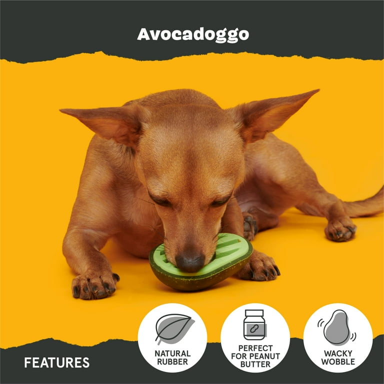 BARK Super Chewer Avocadoggo Durable Treat Holding Dog Toy S