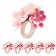 thumbnail image 3 of Anillos de Servilletas de Flores 6 Piezas, Soporte de Anillos de Servilletas, Soporte de Hebillas de Servilleta Floral de Primavera Decoraciones de Mesa, A, 3 of 9