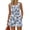 Navy, variant on JULMCOMO 2 Piece Sets for Women Floral Print Square Neck Lightweight Summer Short Sets Drawstring Waisted Baggy Outfits with Pockets Red S