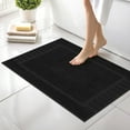 thumbnail image 1 of Canadian Linen Imperial Bathmats, 2 Pack, 20"x30", Lightweight Quick Dry Washable Tub Soft Absorbent Cotton Shower Mats with Piano Keys Design, Black, 1 of 9