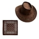 thumbnail image 3 of Sombrero de vaquero con bandana, accesorios de cosplay, sombrero de ala grande, sombreros para el sol, Halloween Marrón oscuro, 3 of 9