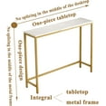 thumbnail image 5 of Console Table for Entryway, Faux Marble MDF Sofa Table with Golden Frame (Single Layer, White Marble), 5 of 8