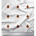 thumbnail image 1 of Soimoi Brown Georgette Viscose Fabric Butidar Jamdani Printed Fabric 1 Yard 42 Inch Wide, 1 of 2