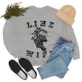 thumbnail image 4 of Lineman's Wife Line Wife Lineman Wife Fiance Retro Pullover Sweatshirt, 4 of 5