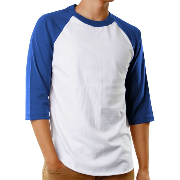 Men's Raglan 3/4 Sleeves Baseball T-Shirt Casual Cotton Jersey S-3XL