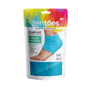 ZenToes Moisturizing Heel Socks 2 Pairs Gel Lined Fuzzy Toeless Spa Socks to Heal and Treat Dry, Cracked Heels While You Sleep (Fuzzy, Blue)