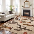 thumbnail image 3 of Vintage Cactus Large Area Rugs for Bedroom Living Room, Soft Non Slip Carpet Bedside Rug, Farmhouse Retro Brown Summer Botanical Rectangle Floor Cover Kitchen Accent Rug 5'x7' for Dining Room/Office, 3 of 9