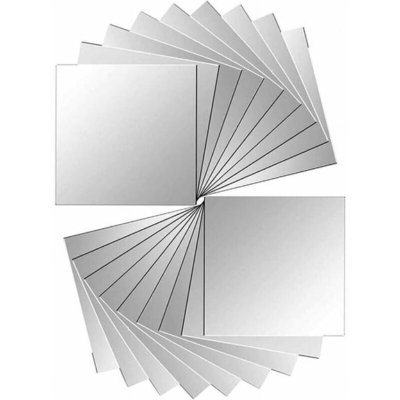 Decorative Mini Size Acrylic Square Mirror, Adhesive Small Mirror Tiles for Creative DIY Projects Supplies, Portable and Convenient for Various Home Decor Applications (18 Pieces)