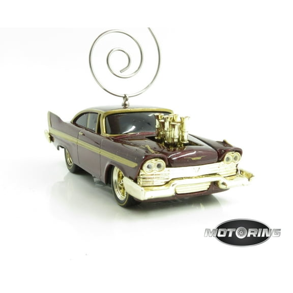 1958 '58 Plymouth Fury Maroon Car Rare Christmas Tree Ornament Diecast