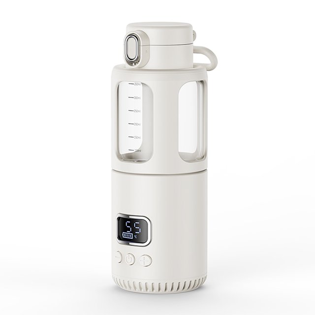 Hervidor eléctrico Calentador de agua de vidrio portátil para fórmula para bebés Capacidad de 350 ml 37-55 ℃ Temperatura ajustable Calentador de agua instantáneo inalámbrico Hervidor eléctrico