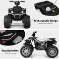 thumbnail image 5 of Costway 12V Kids 4-Wheeler ATV Quad Ride On Car w/ LED Lights Music  USB Black, 5 of 9