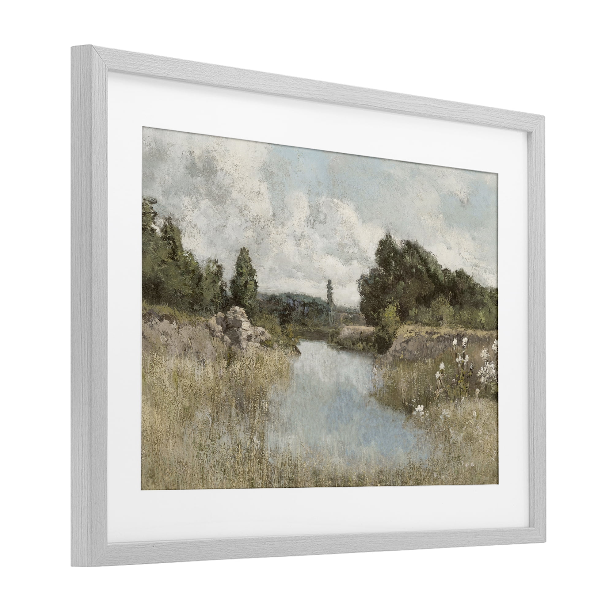 Stupell Industries Dawn At The Shore Gray Framed Print Under Glass, design by Christy McKee