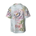 thumbnail image 2 of Wukai Vintage Rose Men's Casual Short-Sleeve Button Down Shirt - Lightweight Summer Dress Shirt for Daily Wear-X-Large, 2 of 7