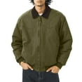 thumbnail image 2 of Men's Solid Color Outdoor Sports Casual Jacket with Pocket & Zipper, Green, Size XXL, 2 of 5