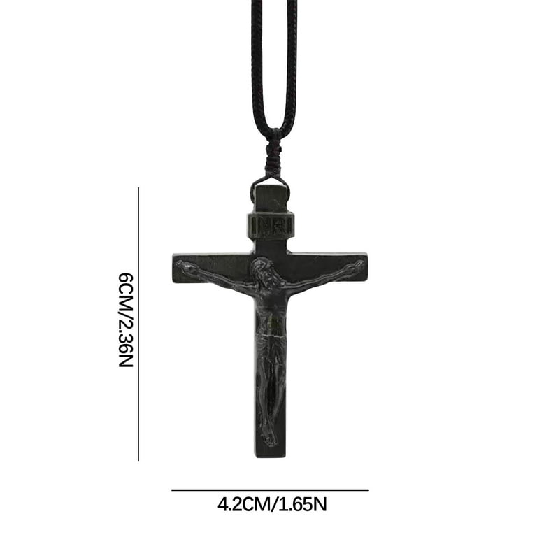 SDJMa Wooden Cross Necklace for Men Women, Jesus Crucifix SDJMa Wooden Cross Necklace for Men Women, Jesus Crucifix