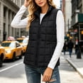 thumbnail image 5 of Womens Quilted Vest Full Zipper Sleeveless Puffer Vest Lightweight Stand Collar Fall Spring Winter Jacket Coat Outerwear with Pockets, 5 of 7