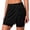 Black, variant on Women's Solid Wrap Front Linen Skirt Shorts Drawstring Knot Side Skort Shorts Summer Beach M