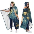 thumbnail image 2 of Vintage Koi Fish Wearable Blanket Hoodies for Women Men Adults Fish Lovers Cozy Plush Funny Koi Fish Hooded Blankets for Home Bedding Decor Birthday Gifts 60X80 Inch, 2 of 5