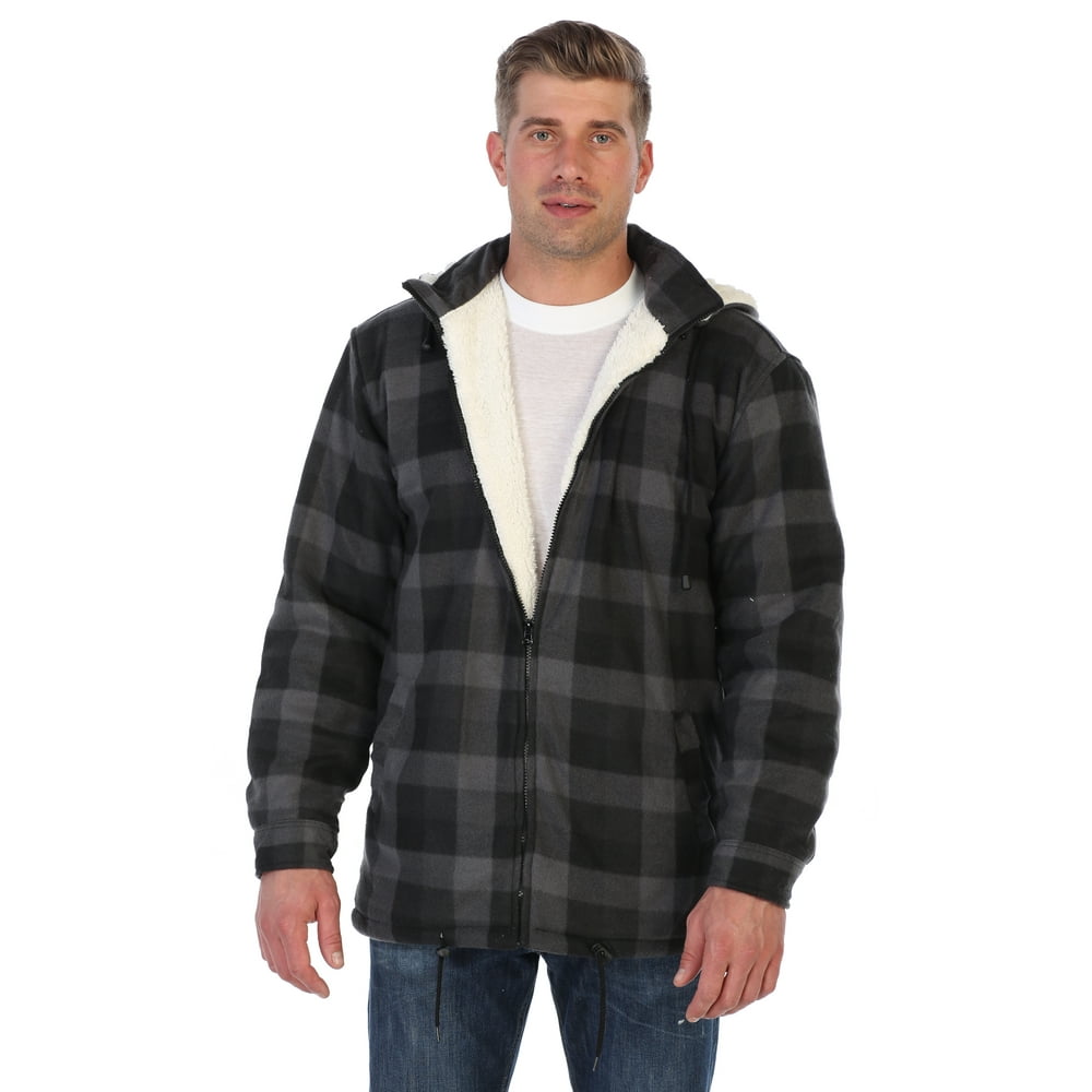 mens sherpa lined flannel jacket