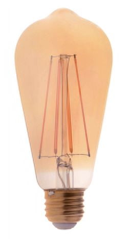 Great Value LED 4.5 Watt Deco Amber Light Medium Base Light Bulbs, ST19, 4-Count