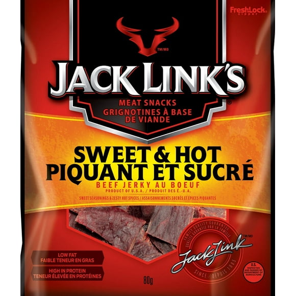 JACK LINK'S SWEET & HOT BEEF JERKY 80G, JL S&H BEEF JERKY 80G