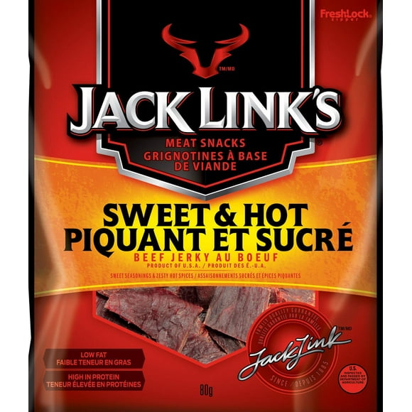 JACK LINKS PIQUANT ET SUCRE AU BOEUF 80G JL PIQUANT ET SUCRE AU BOEUF 80G