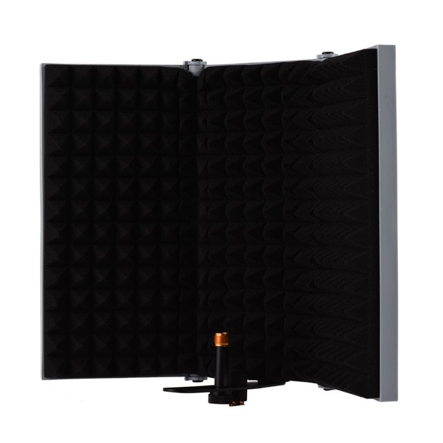 3-door Professional Studio Recording Microphone Isolation Folding Pop Filter Microphone Wind Screen with High Density EVA Foam Sound Absorbing Recording Equipment