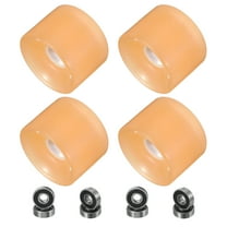 Uxcell 65mm Skateboard Wheels, 78A Hardness PU Flash Cruiser Wheels with 608RS Bearings, Light Pink 1 Set