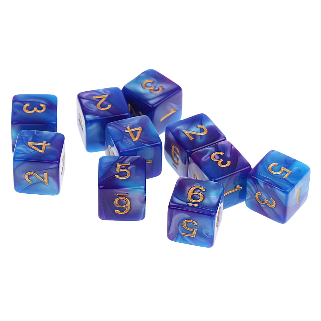 10pcs 6-sided Dice   D6 Die for Table Games Educational Toys 