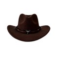 thumbnail image 2 of Kids Western Hats Boys Girls Cowboy Leather Buckle Felt Cowgirl Hat Cowboy Red Bandanas,One Size, 2 of 5