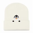 thumbnail image 4 of XIAOCHA Warm Fall‑Winter Beanie for Women，Penguin‑Embroidered Beanies，Daily Outdoor Headwear,Beige, 4 of 6