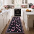 thumbnail image 2 of Garvee 2x6 Runner Rug Modern Floral Print Rugs for Hallway, Machine Washable Rug Soft Non Slip Indoor Rug Carpet, Low Pile Ultra Thin Farmhouse Rugs for Entryway Laundry Room Bedroom, Black, 2 of 6