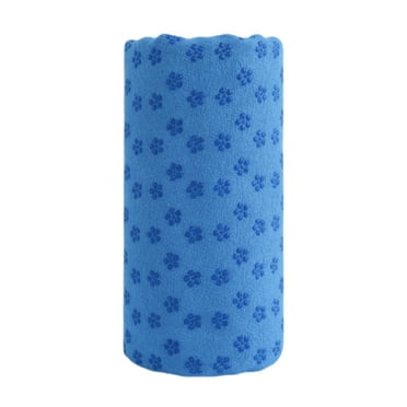 Blue Yoga Mat Towel With Sweat Absorbent Non Slip Surface And Polyester Spandex Material For Hot Yoga And Pilates, 72.05X24.8In 1.98Lb
