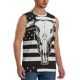 thumbnail image 2 of Disketp Bull Skull On The Us Flag Sleeveless Tshirts For Men, Muscle Shirts For Men Dry Fit Tank Top-Xx-Large, 2 of 8