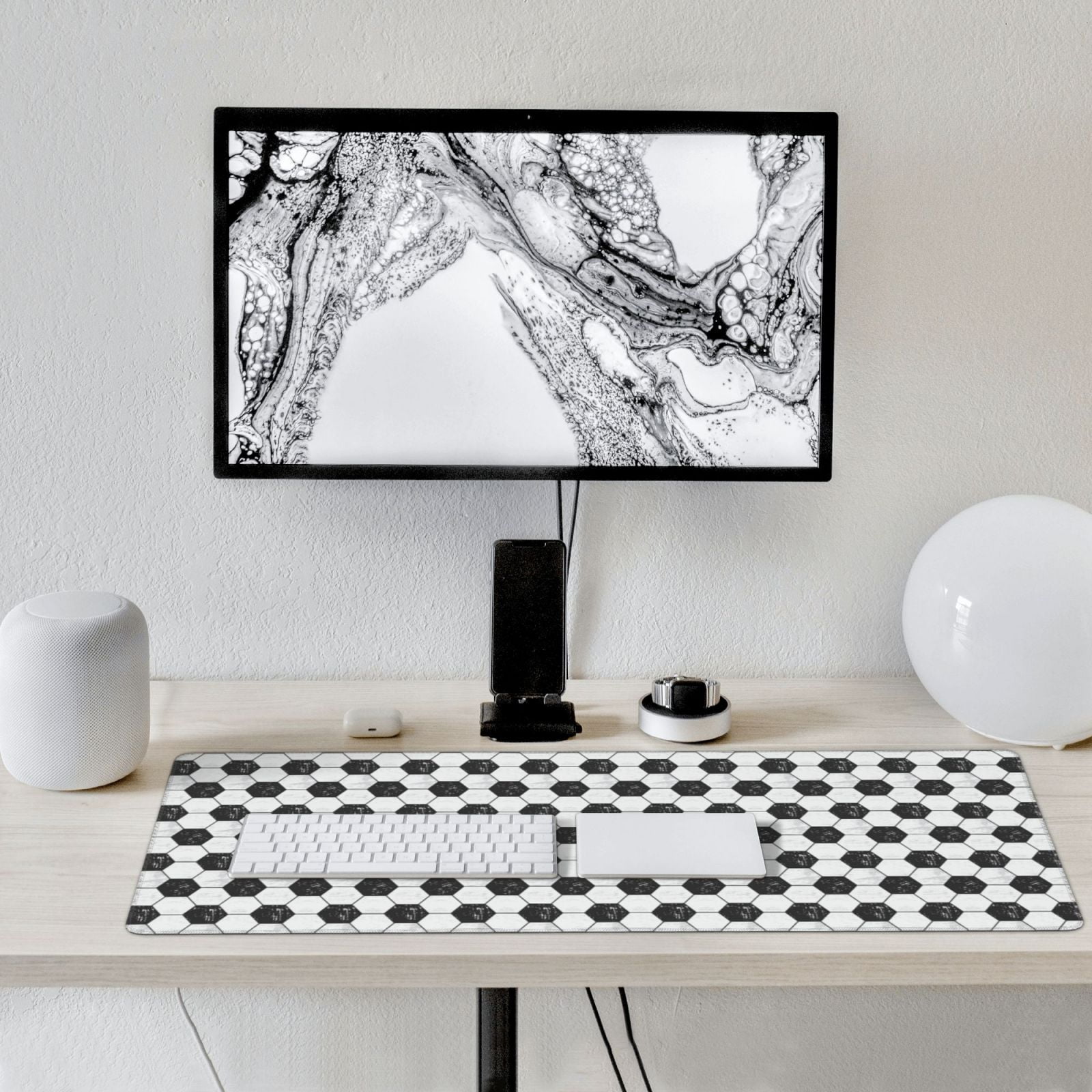 Xecao Soccer Print Large Mouse Pad, 16x35.5in Mousepad, Professional Non-Slip Rubber Base Big Mouse Pad, Mouse Pad for Gaming & Office Full Desk Mouse Pad