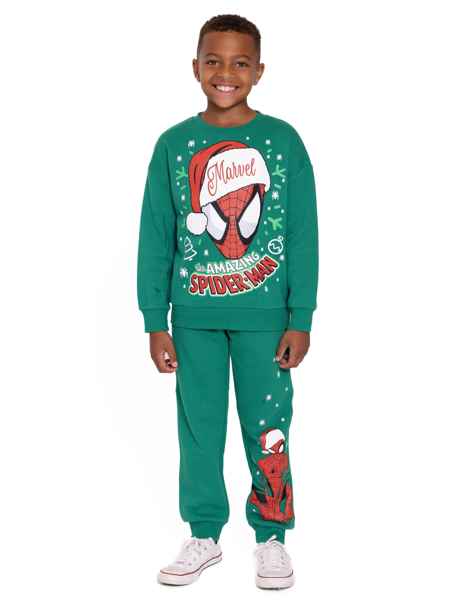 Spider-Man Boys Holiday Graphic Print Sweatshirt and Joggers Set, Sizes 4-18