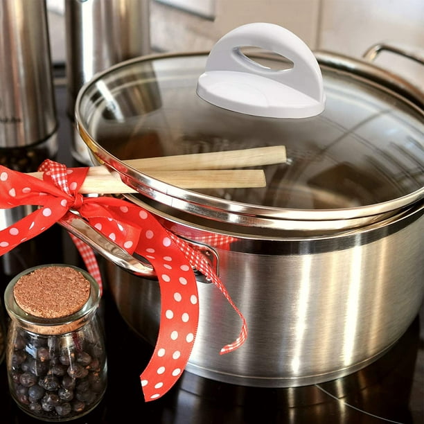 Poignée universelle de casserole en acier inoxydable, 2 pièces, couvercle  de casserole, poignée de couvercle, boutons, accessoires de cuisine