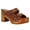 Brown, variant on Women Open Toe Platform Sandals Wooden Chunky Mid Heel Slides Double Buckle Straps Rivet Studded Shoes Size 8.5 Brown
