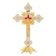 thumbnail image 4 of Estatuilla de crucifijo Crucifijo de pie Cruces santas católicas Crucifijo con soporte Crucifijo de Jesús para decoración del hogar Altar ,, 4 of 8