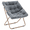 Gray, variant on CQAOE Foldable Saucer Lounge Chair with Oversized Soft Faux Fur Seat – Cozy Comfy Living Room Accent Chair for Bedroom, Dorm, Apartment, Reading Corner-Light Brown