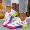 thumbnail image 4 of NOKIO Men's Walking Shoes Summer Non-S𝗅ip Tennis Running Shoes Fashion Colorful 𝖫a𝖼e Up Sneakers Lightweight Breathable Knit Sport Shoes Soft Cushion Sole We𝖽ge Shoes for Training Jogging, 4 of 6