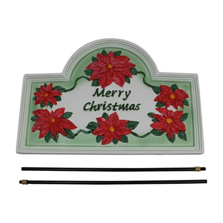 Plaque White Cast Metal Christmas With Stand | Renovator's Supply
