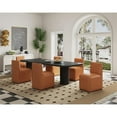 thumbnail image 2 of Manhattan Comfort Anna 19.69" Faux Leather Armless Dining Chair in Brown (2 Pc), 2 of 11